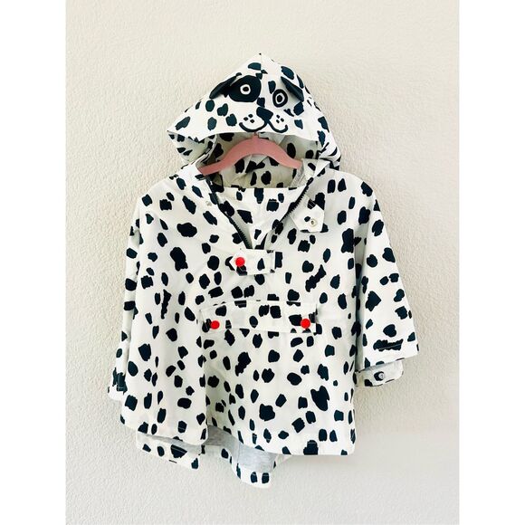 NWT Stella McCartney Kids Dalmatian Print Hooded Rain Poncho.  Size 4 - Picture 1 of 10